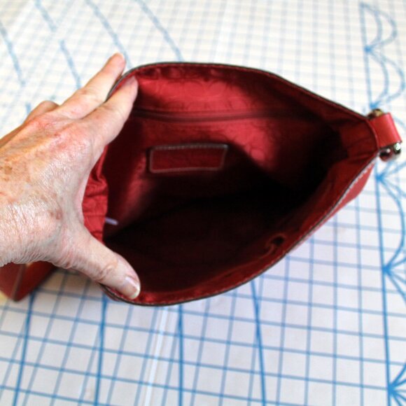 Fossil Pebbled Leather Shoulder Crossbody Messenger Bag, Salmon Pink, Very Nice! - Picture 6 of 7